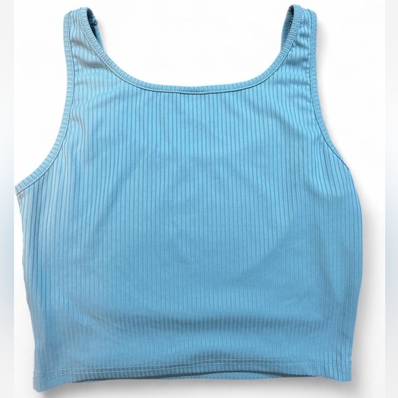 Blue Ribbed Tank Top - Picture 2 of 3